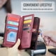 thumbnail image 4 of CaseMe Funda de Cuero para Samsung Galaxy S25 Edge con Billetera [Bloqueo RFID] con Ranura para Billetes con Zíper y 10 Tarjetas, Correa de Hombro y Muñeca Magnética de Cuero PU Suave para Samsung Ga, 4 of 13
