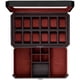 thumbnail image 1 of Caja para relojes ROTHWELL de piel con 12 ranuras y cajón para aparcacoches, color negro y rojo, 1 of 9