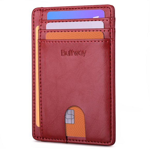 Cartera Buffway RFID Alaska Cherry Delgada Minimalista