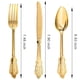 thumbnail image 2 of Juego de cubiertos N9R, 300 piezas, vajilla de plata de plástico dorado, 2 of 7