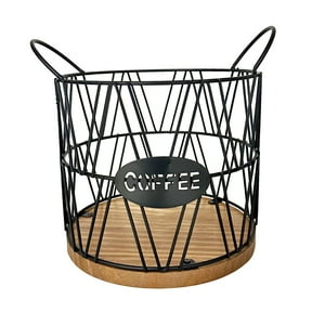Genérico - Soporte Para Cápsulas De Café, Hierro, Canasto Moderna Para Cápsulas De Café, Decoración Para Bar Familiar, Cocina, Grande, Negro