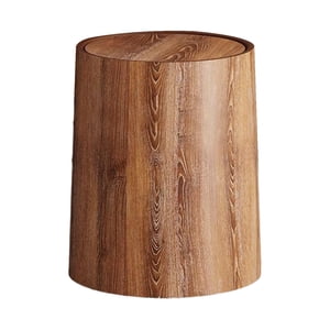 Magideal - Papelera Con Diseño De Doble Capa Cubo De Basura Para Baño Canasta Para Residuos Modernos Contenedor Reutilizable De Imitación Madera Adecuada Para Ba M