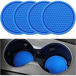 Veat00L - Posavasos Para Automóviles, 4 Posavasos Antideslizantes Universales Incrustados En La Decoración Interior Del Automóvil, Diseño De Red De Colmena De Material Preferido, Listo Para Usar