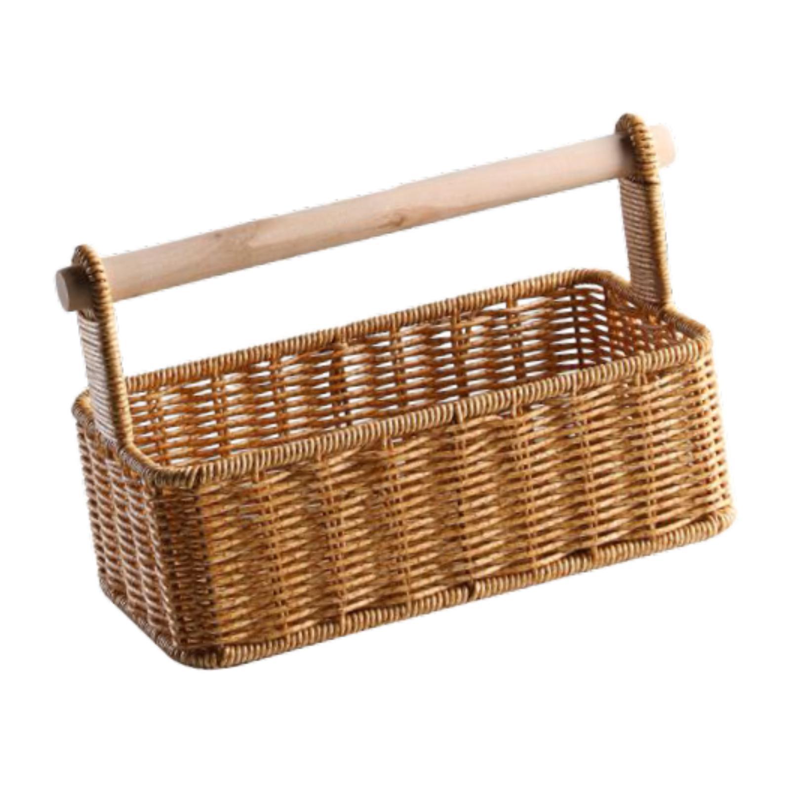 Bothyi - Cesta De Almacenamiento Portátil Rectangular Para Frutas, Ideal Para La Oficina, La Guardería O La Mesa, 26,5 X 14 X 17 Cm.