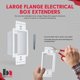 thumbnail image 4 of BestMounts - Juego de 2 Extensores de Caja de Toma de Corriente Eléctrica – Extensor de Caja de una sola ranura – Enchufe único de plástico resistente (blanco), 4 of 7