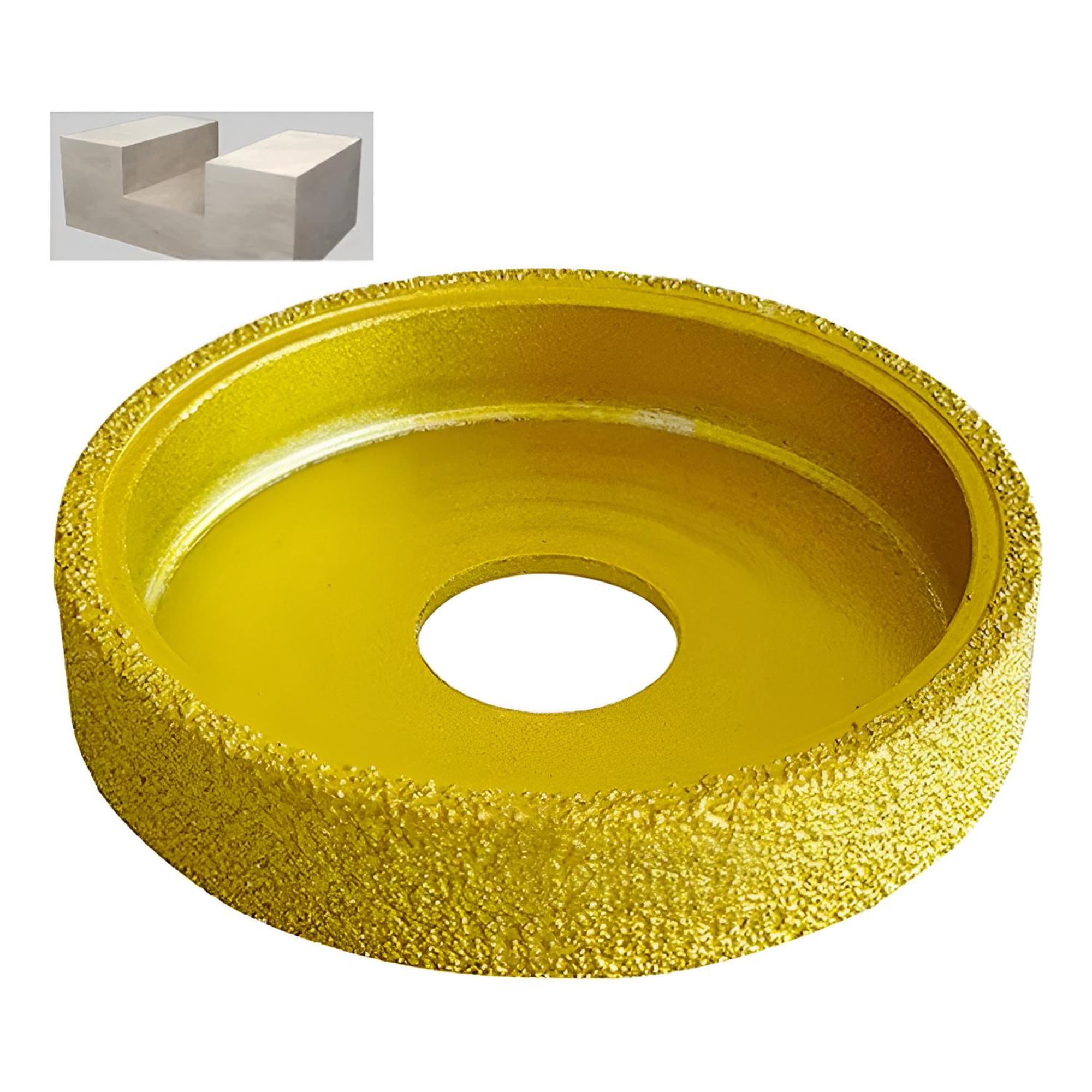 Genérica - Disco Diamantado Borde Recto 75mm Para Pulido Piedra 15mm - Dorado