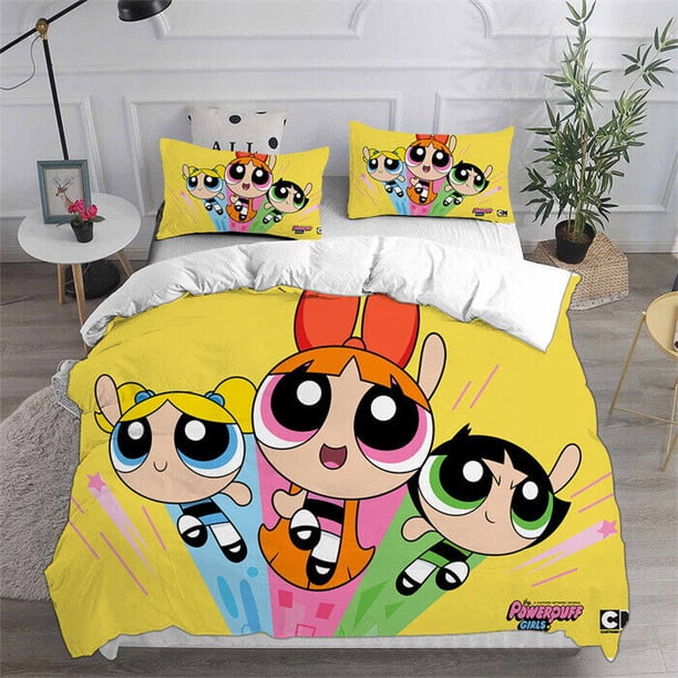 The Powerpuff Girls Bedding Sets Cartoon Duvet Cover Cover Set Comforter3-Piece Bedding Set (1 Duvet Cover + 2 Pillow Shams)