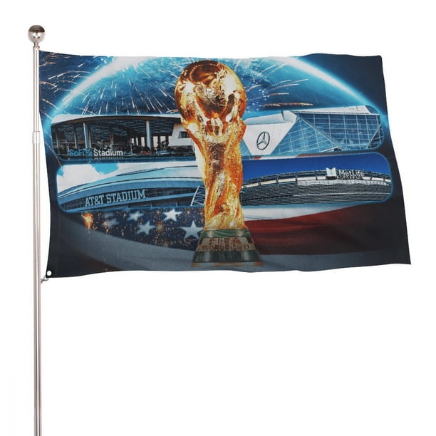 Copa Mundial de la FIFA Bandera impresa con temática, regalo perfecto para fanáticos, amigos y familiares, y adecuada para actividades al aire libre e interiores, decoraciones de fiesta. 120*180CM