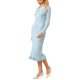 thumbnail image 4 of INSPIRE CHIC Vestido de Mujer de Manga Larga con Ribete en Contraste, Volantes, Otoño Invierno, Tejido de Punto Ajustado, Talla XL, Azul Claro, 4 of 5