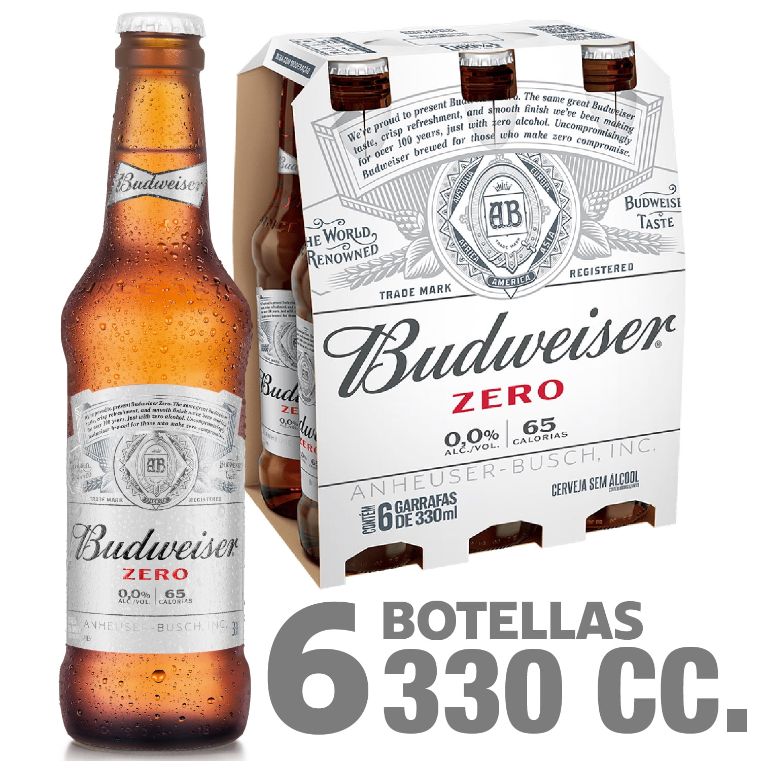 Cerveza Sin Alcohol 0.0° Pack 6 Botella 330 ml Budweiser
