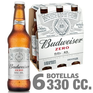 Budweiser - Cerveza Sin Alcohol 0.0° Pack 6 Botella
