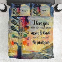 Milsleep - Te Quiero Hasta La Luna - Juego De Cama Personalizado Racing