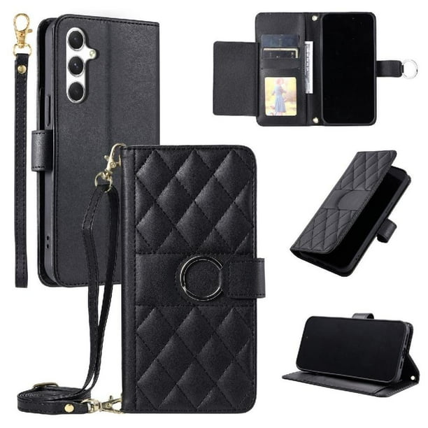 Funda tipo billetera FOXDOCK para Samsung Galaxy A15 4G/5G – Tapa abatible con correa para mujer