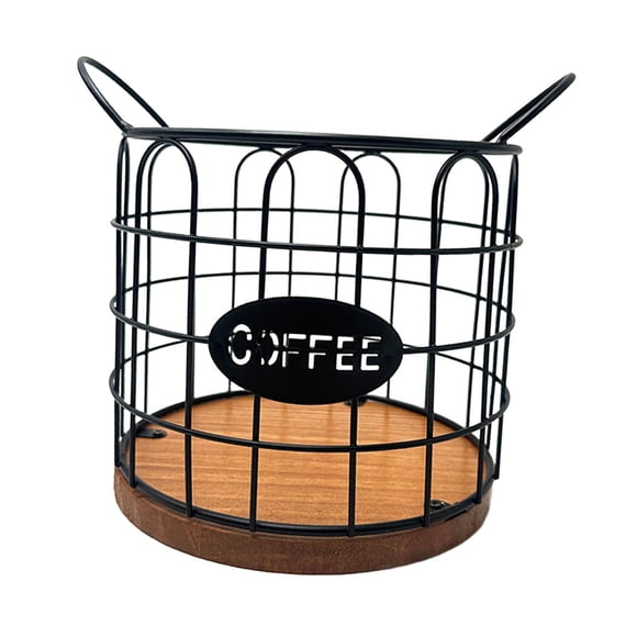 Soporte Moderno para Cápsulas de Café, Decoración de Cesta para Cápsulas de Café, Accesorios para Cafetería, Almacenamiento de Cápsulas de Café de Met negro