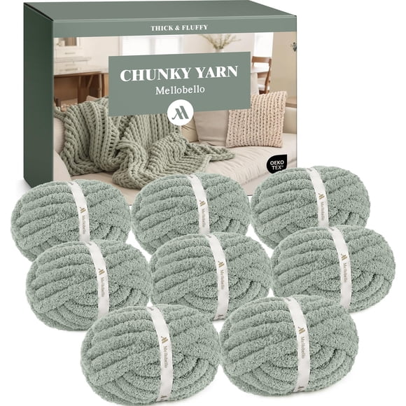 Chenilla gruesa Yarn Mellobello Jumbo para tejer a mano