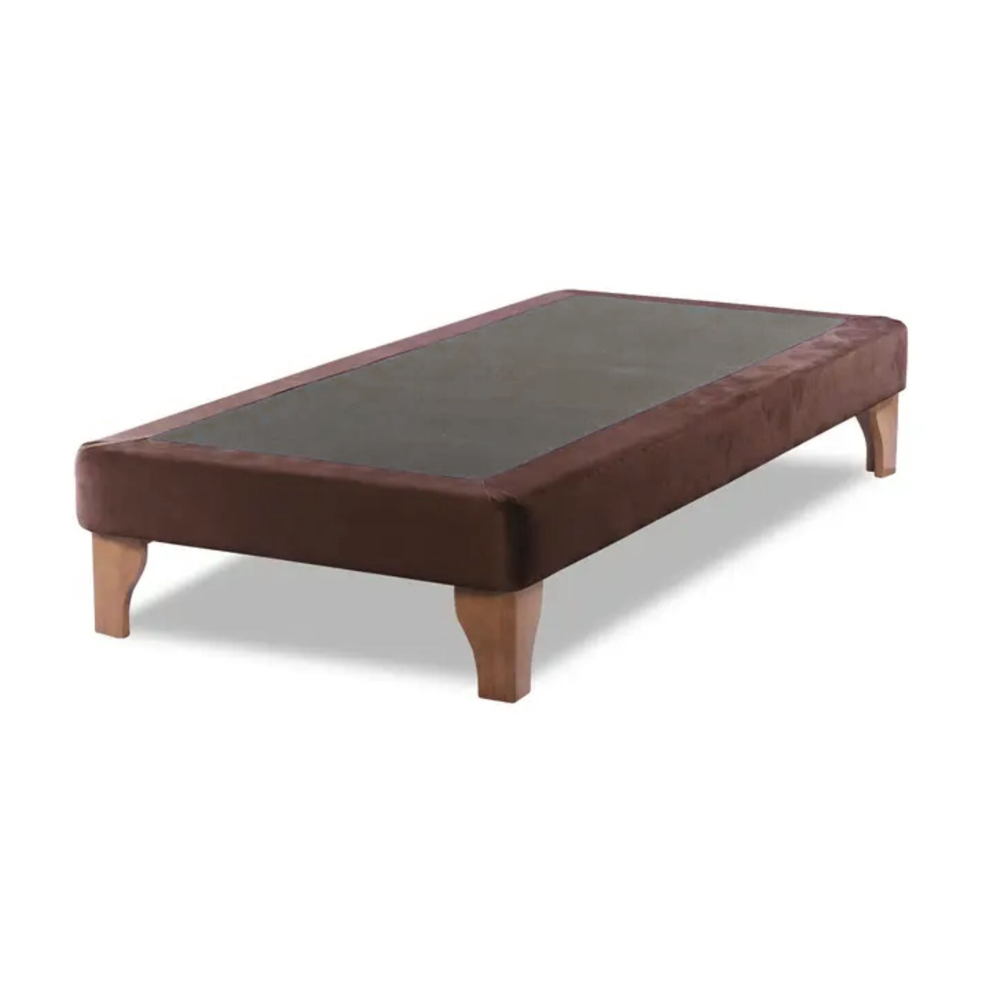 Importclick - Base Elegante Cama Europea 1.5 Plazas 105x190 Cm Chocolate Felpa