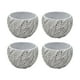 thumbnail image 1 of Set 4 Macetero Maceta Acabado Cemento Relieve Hojas Blanco S, 1 of 7