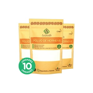 Ambrosia Spa - Pack 10, Polvo De Hornear 150Gr