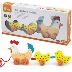 Viga - Juguete Madera Bebé Arrastre Gallina Pollitos