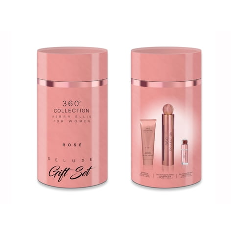 Set De Regalo Perfume Perry Ellis 360° Collection Rosé, 100 Ml, 3 Piezas