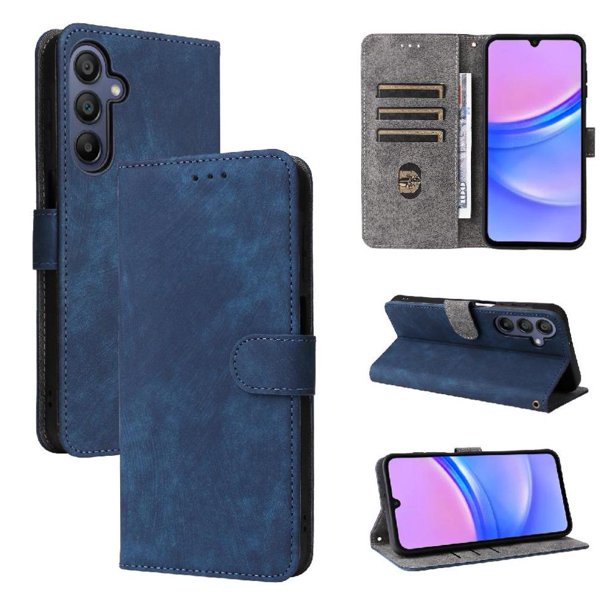 Funda Billetera para Samsung Galaxy A16 con Soporte - Cartera de Cuero con Ranuras Azul