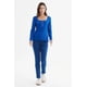 thumbnail image 4 of Polera Mujer Escote Cuadrado Botones Metálicos Azul, 4 of 4
