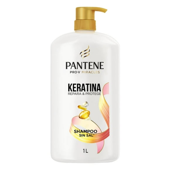 Shampoo Pantene sin sal cabello seco Keratina con Pro Vitamina B5, 1 L