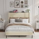 thumbnail image 1 of Full Size Platform Bed , Metal Bed Frame with Charging Station, No Box Spring Needed, (Beige), Noise Free,Easy Assemble., 1 of 3