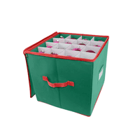 Estilodomus - Caja Organizadora 64 Adornos Navideños Organizador Navidad - Verde