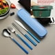 thumbnail image 1 of Set, 304 Stainless Steel Portable Gift Cutlery Set Korean Cutlery Knife Fork Spoon Chopsticks Four Piece Set Portable, 1 of 5