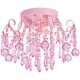 thumbnail image 1 of Candelabro Q&S, minicristal, montaje semiempotrado, 3 luces, color rosa, 1 of 9