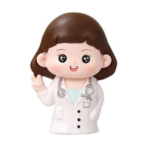 Magideal - Doctor Statue Ángel En Figura Blanca, Escultura De Resina De Topper En Forma De Muñeca Para La Fiesta De Cumpleaños De La Boda Del Festival Escritorio Doctora