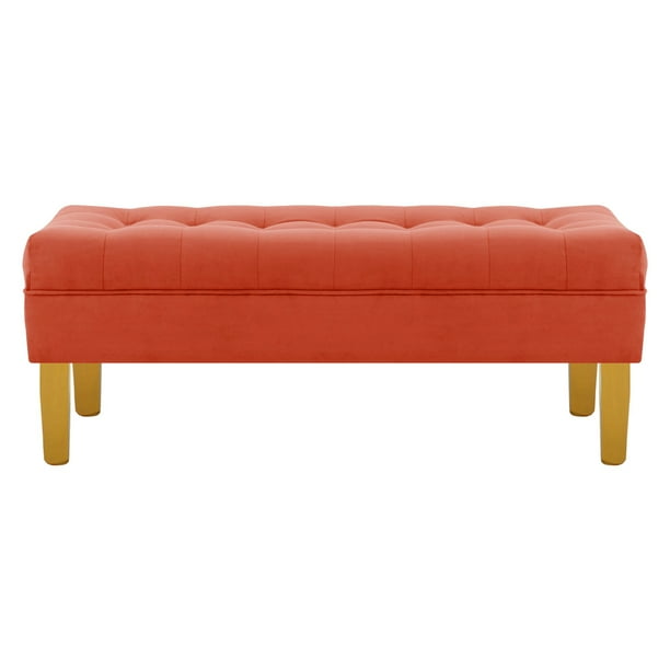 Banqueta Wood 2c Felpa 01 Naranja