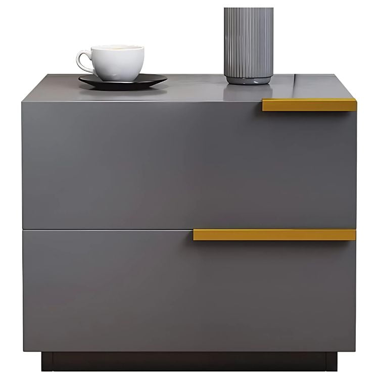 Pitaya - Mesita De Noche De 2 Cajones 50*42*47cm Color Gris Oscuro