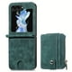 thumbnail image 1 of 2 In 1 Artificial Leather Removable Card Bag Phone Case For Samsung Galaxy Z Flip 5 Flip5 5G Support Fall Protection Cover, 1 of 3