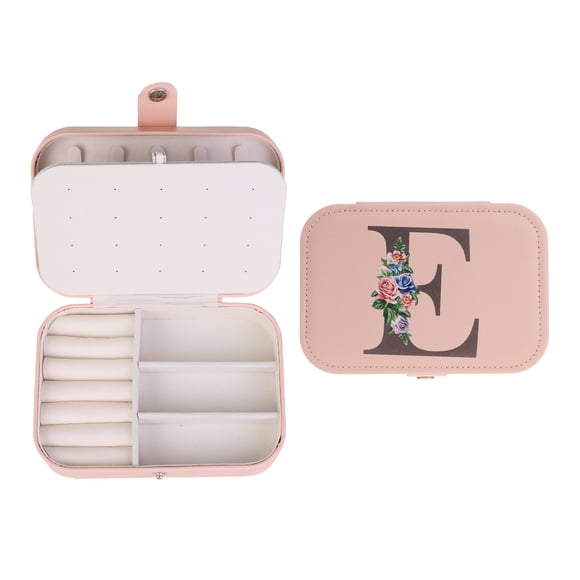 Caja de accesorios de viaje con letras REGALWOVEN Organizador de almacenamiento de cuero PU para mujeres y niñas Regalos de cumpleaños Rosa E