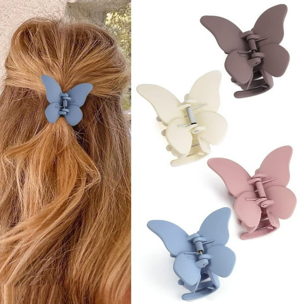 4pcs Matte Butterfly Hair Clips: Stylish Hair Accessories for Women