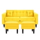 thumbnail image 1 of Sofa New Retro 3c + 2 Pouf Felpa 00 Amarillo, 1 of 6
