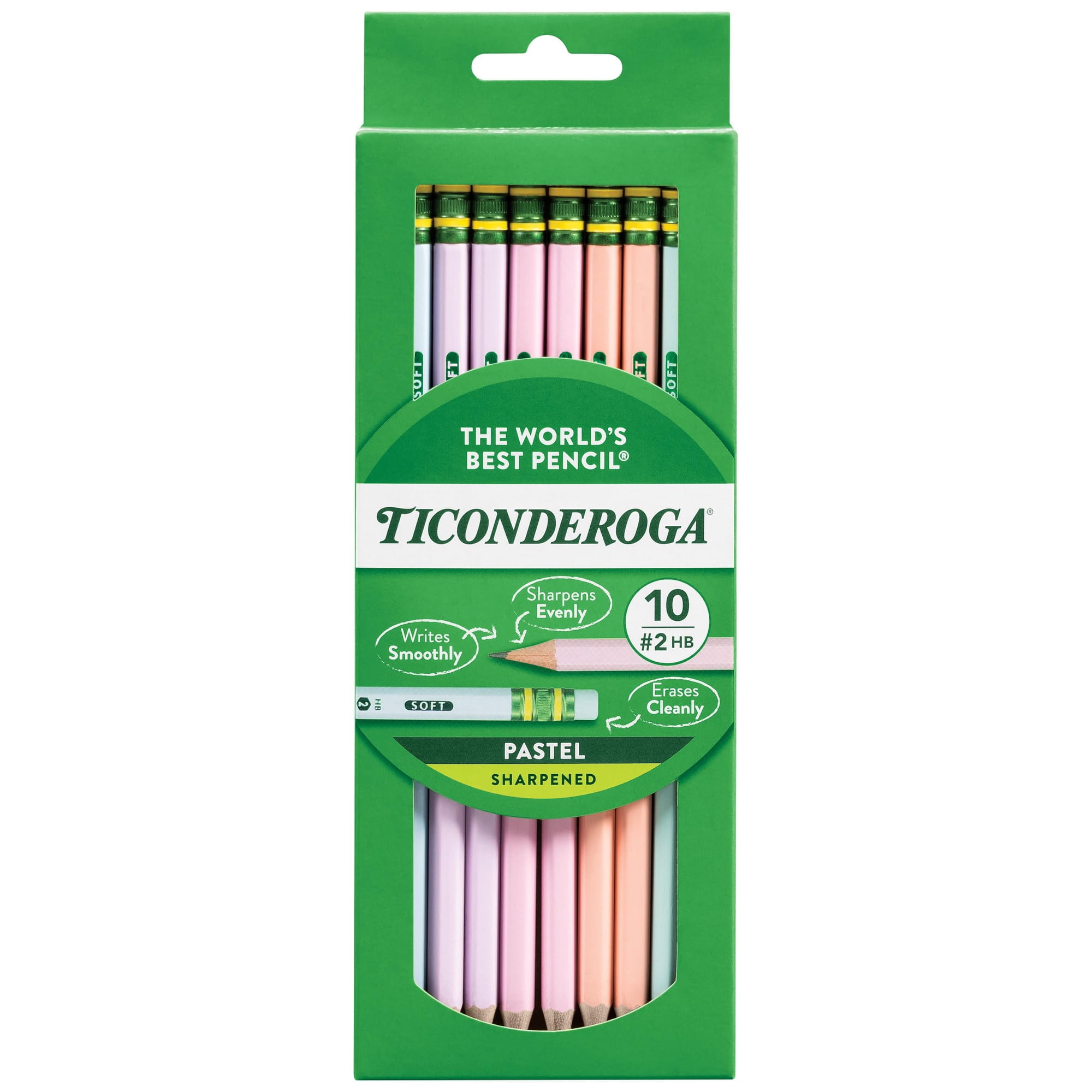Lápices Ticonderoga Pastel Suaves #2, Paquete De 10