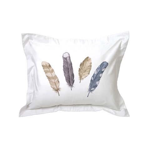 Tuyo Print - Funda De Almohada - - Plumas Grises
