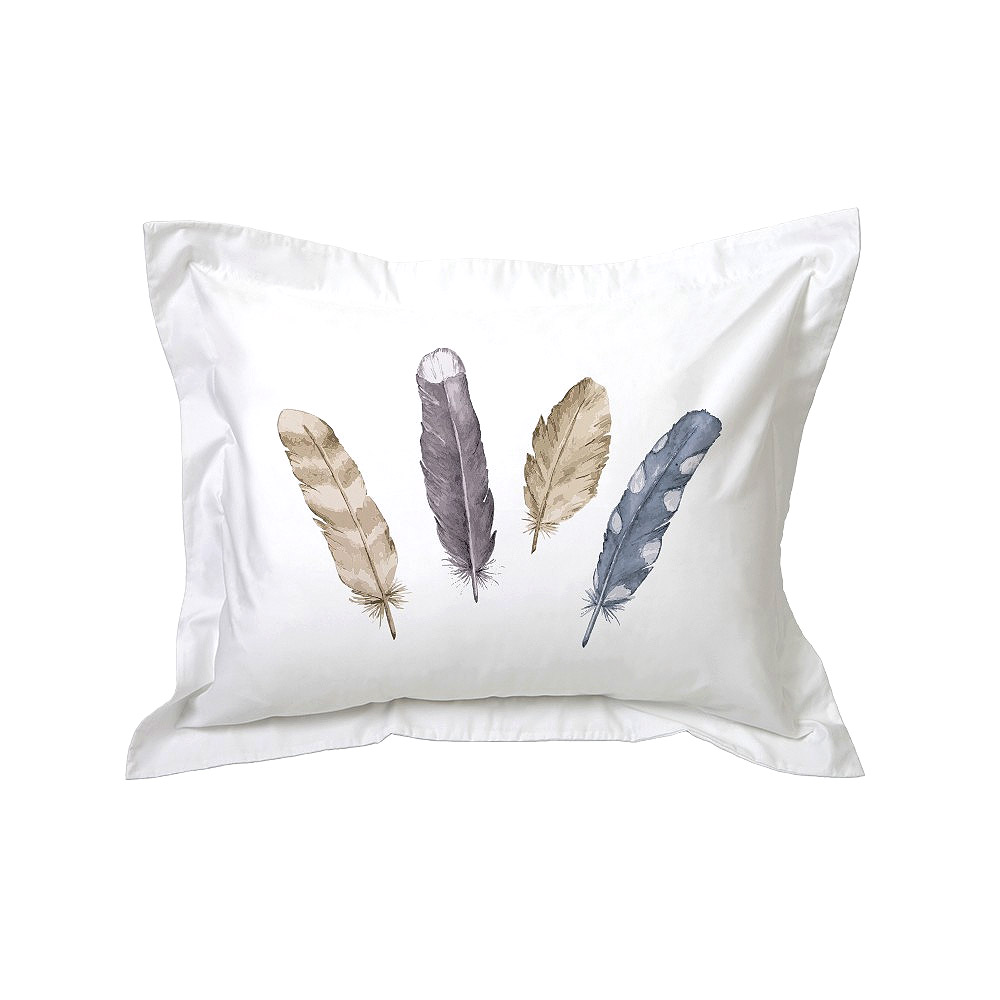 Tuyo Print - Funda De Almohada - - Plumas Grises