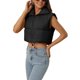 thumbnail image 4 of Chaleco Acolchado para Mujer INSPIRE CHIC Cuello Alto Ligero Cremallera Chaqueta Recortada Chaleco Puffer M Negro, 4 of 6