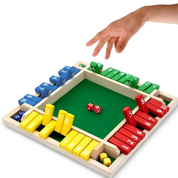 Juego de dados Shut The Box Nicecho para familia, tablero de madera