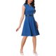 thumbnail image 4 of INSPIRE CHIC Vestido de Trabajo para Mujeres Ajustado y Acampanado 2024 Vestidos de Negocios con Manga Corta L Azul, 4 of 5