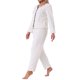 thumbnail image 4 of Conjunto de pijama de franela para mujeres, manga larga, botones, cuello en V, pantalones de forro polar esponjoso, ropa de descanso, XL, blanco, 4 of 6