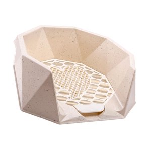 Ioensy - Bandeja De Entrenamiento De Malla Para Inodoro, Caja De Arena Para Perros, Almohadillas De Tren Para Orinal De Interior, Color Beige
