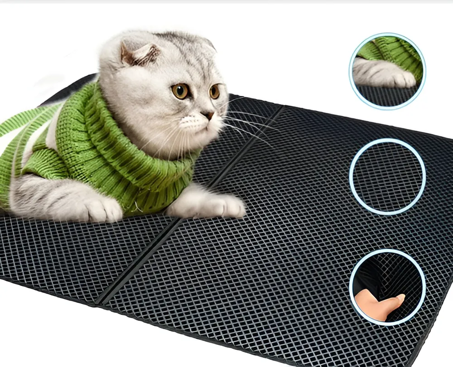 Genérico - Tapete Para Gato Arenero 75X55Cm Alfombra Caja De Arena Gato Color Negro