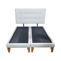 Diseños Valestrini - Cama Dos Plazas Ecocuero Blanco