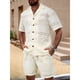 thumbnail image 1 of Conjunto Hombre 2 Piezas Short Camisa Textura Botones Urbano 0278, 1 of 3