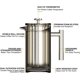 thumbnail image 2 of Prensa francesa Barista Warrior con termómetro de acero inoxidable de 1.0 L, 2 of 6